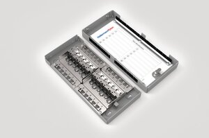 Modular Zone Termination Box loaded with 12x CAT6 UTP Black Jacks