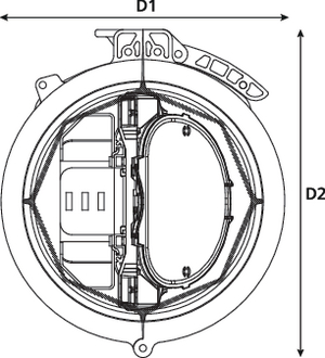 FML-IR with basket, cover and clamp (top view)