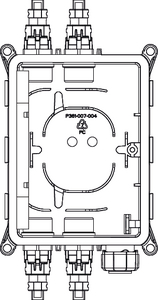 MCDN 4 X IP9 + 1 Bayonet (front, tray open)
