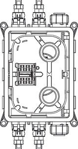 MCDN 4 X IP9 + 2 Bayonet (front, tray closed)