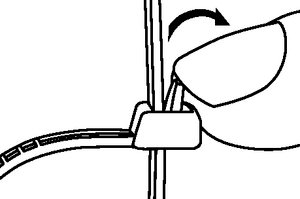 The closure function of the reopenable cable tie from the LR55-series.