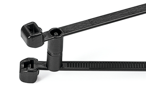 Our T50SOSASVCD-SO17 is a 360° twistable fixing tie with an anti-slip serration on the inside, designed to prevent undesired lateral movement of cables and harnesses.