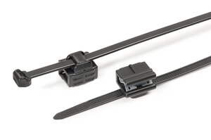 2-piece fixing tie with EdgeClip for side cable routing.