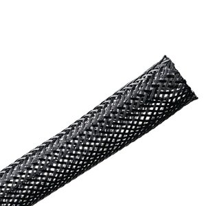 Expandable braided sleeving enlarges up to 150% of nominal diameter to accommodate irregular shapes.