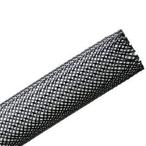 Expandable braided sleeving enlarges up to 150% of nominal diameter to accommodate irregular shapes.