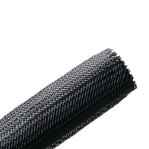 Expandable braided sleeving enlarges up to 150% of nominal diameter to accommodate irregular shapes.