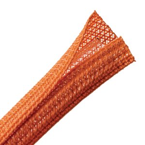 Expandable braided sleeving enlarges up to 150% of nominal diameter to accommodate irregular shapes.