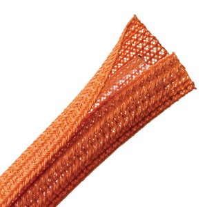 Expandable braided sleeving enlarges up to 150% of nominal diameter to accommodate irregular shapes.