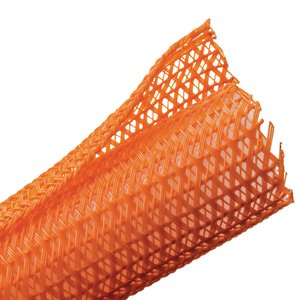 Expandable braided sleeving enlarges up to 150% of nominal diameter to accommodate irregular shapes.