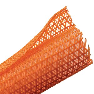 Expandable braided sleeving enlarges up to 150% of nominal diameter to accommodate irregular shapes.