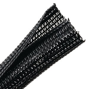 Expandable braided sleeving enlarges up to 150% of nominal diameter to accommodate irregular shapes.