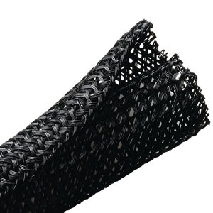 Lateral split allows the braided sleeving to open up to accommodate a variety of bundling requirements.