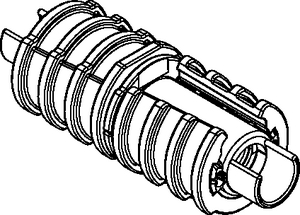 Divisible connector with gas-stop EBM-GS 12-10