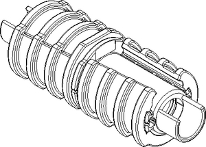 Divisible connector with gas-stop EBM-GS 12