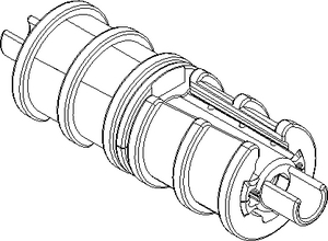 Divisible connector with gas-stop EBM-GS 7