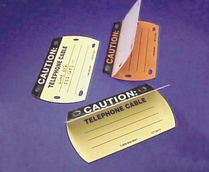 Clear laminating plastic flap permanently protects the writing and data marked on the tag.