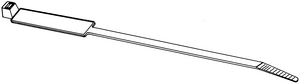Cable tie features an identification plate to easily identify bundles.