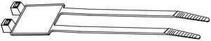 Cable tie features an identification plate to easily identify bundles.