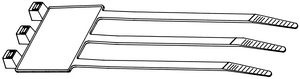 Cable tie features an identification plate to easily identify bundles.