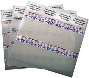Ink jet self-laminating labels are smear resistant, allowing them to be handled immediately.