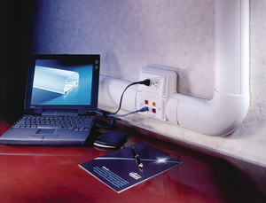 Raceway and fittings are manufactured from a UL94 V0 rated material to ensure compliance with codes.