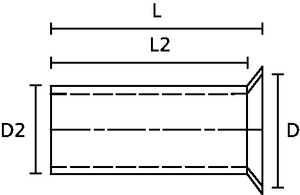 Un-Insulated Bootlace Ferrule Series, Side View