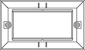 HTC Series Bevelled Double Gang Faceplate (rear view)