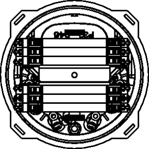 FRBU, 16 Port, 6 X Hellapon Medium Trays Stacked (top view)