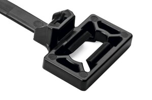 Usable for one bolt and stackable for multiple routing and guiding cables and wires in different directions.