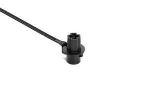 The oval stud mount accomodates lateral adjustment for secure attachment.
