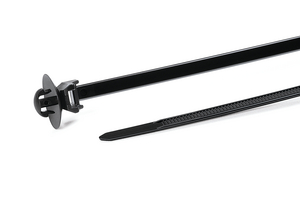 1-Piece Fixing Tie for round holes with disc and flat arrow head.