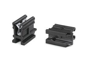 Clip conector para bordas de 1-3 mm, paralelo à borda superior.