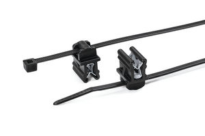 2-piece fixing tie for edges 1 - 3 mm and harness routing on top parallel to the edge.