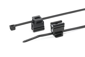 2-parts fixeringsband för kanter 1 - 3 mm och kabeldragning vertikalt tvärs kanten.