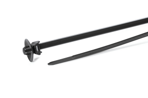 1-Piece Fixing Tie for round holes with disc and flat arrow head.