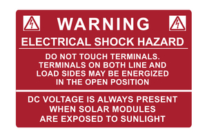 Pre-Printed Vinyl Solar Labels are made with UV-stable inks and materials for durability and weather resistance.