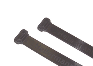 Szeroka taśma opaski kablowej pozwala na zastosowanie w szerokim zakresie średnic wiązek: 9,5 mm - 104 mm.