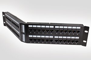 2U 48 Port Universal Angled Panel