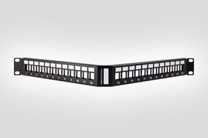 1U 24 Port Angled Panel