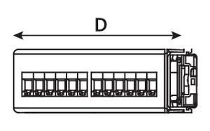1U 24 Port Universal Angled Panel (side view)