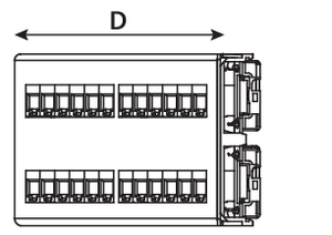 2U 48 Port Universal Angled Panel (side view)