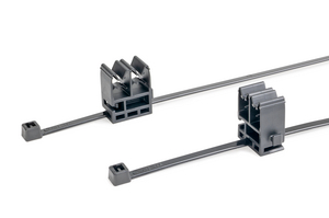 The QwicGrip can also be threaded into the cable tie in the reverse direction if cables are to be laid in different directions.