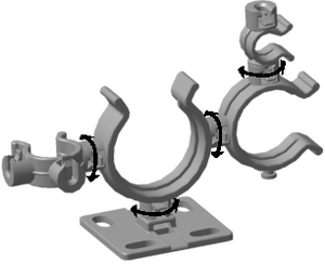 Multiple clips can be joined. Clips swivel freely.