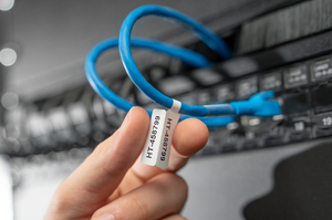 P-Flags adhesive cable labels designed for fast, one-handed application.