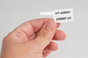 P-Flags cable labels with two-sided flag design for 360° visibility.
