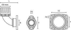 HelaGuard fitting, 90° swivel flange