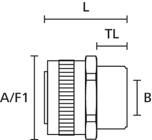 HelaGuard fitting, straight with fixed external thread