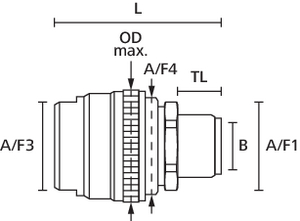 Raccord à compression HelaGuard, droit avec filetage externe