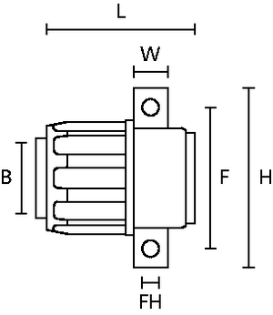 FlexiGuard fitting, straight with bracket