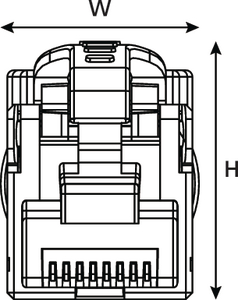 CAT6A Field Installable RJ45 Plug - MPTL (front view)
